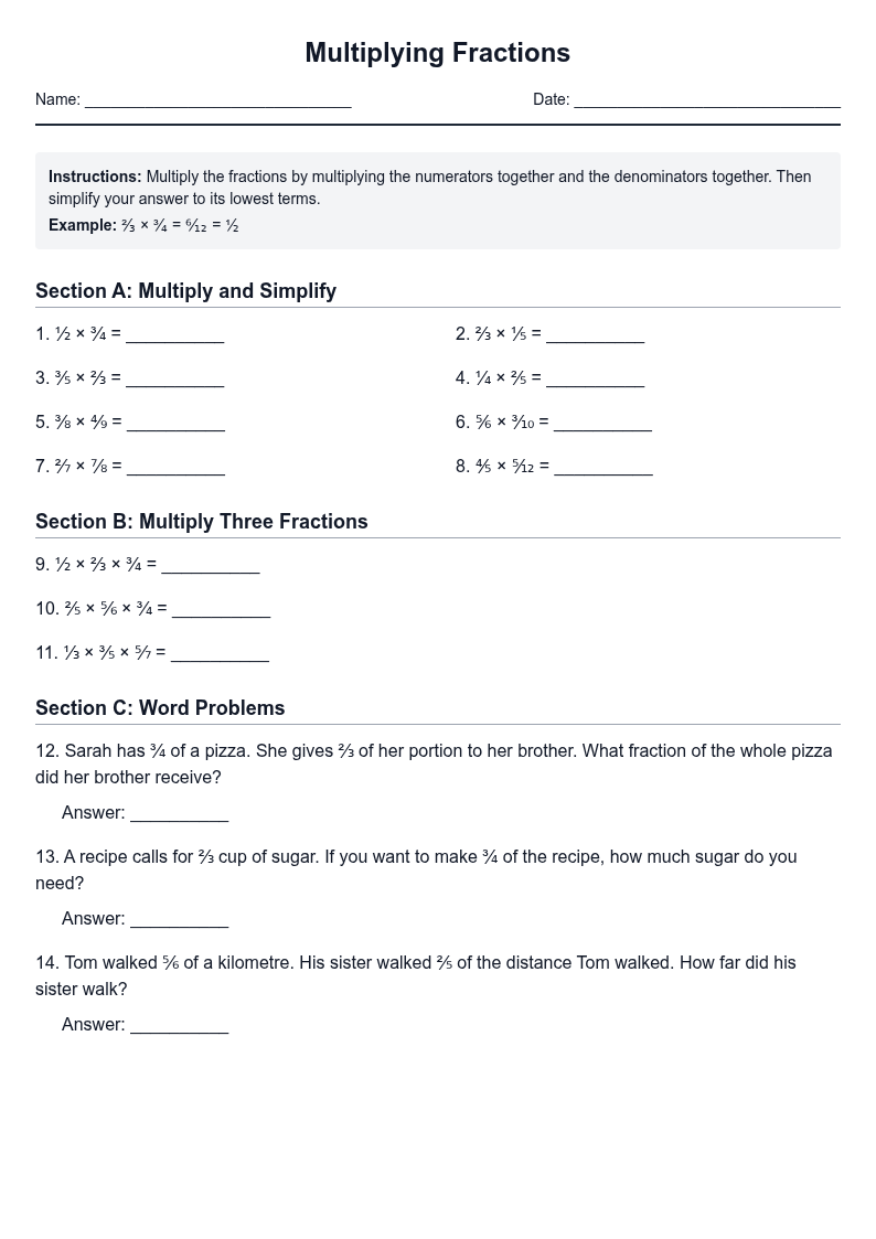 Multiplying Fractions