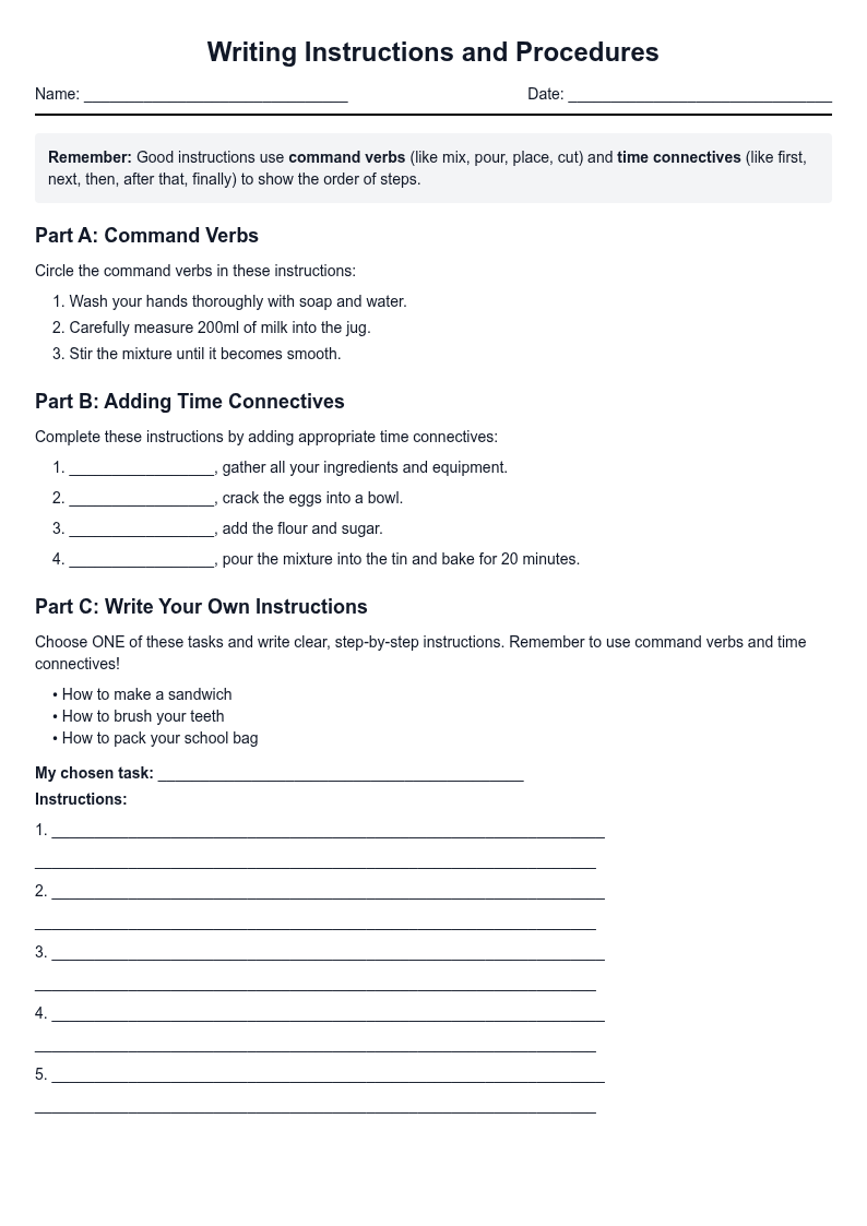 Writing Instructions and Procedures