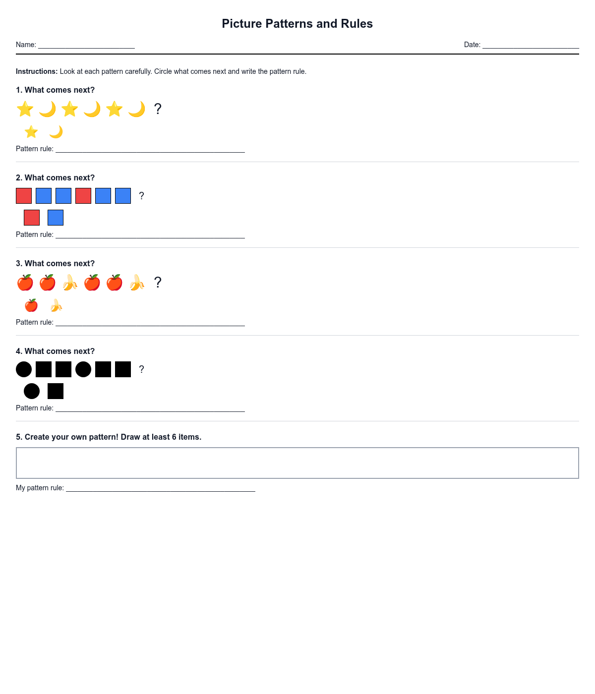 Picture Patterns and Rules