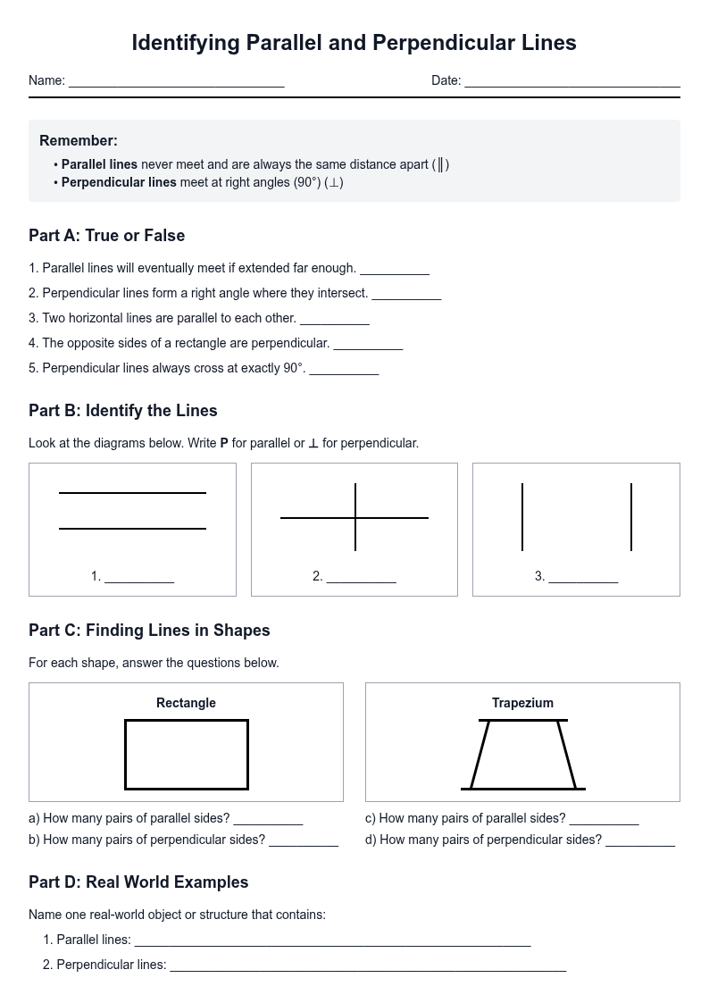 Identifying Parallel and Perpendicular Lines