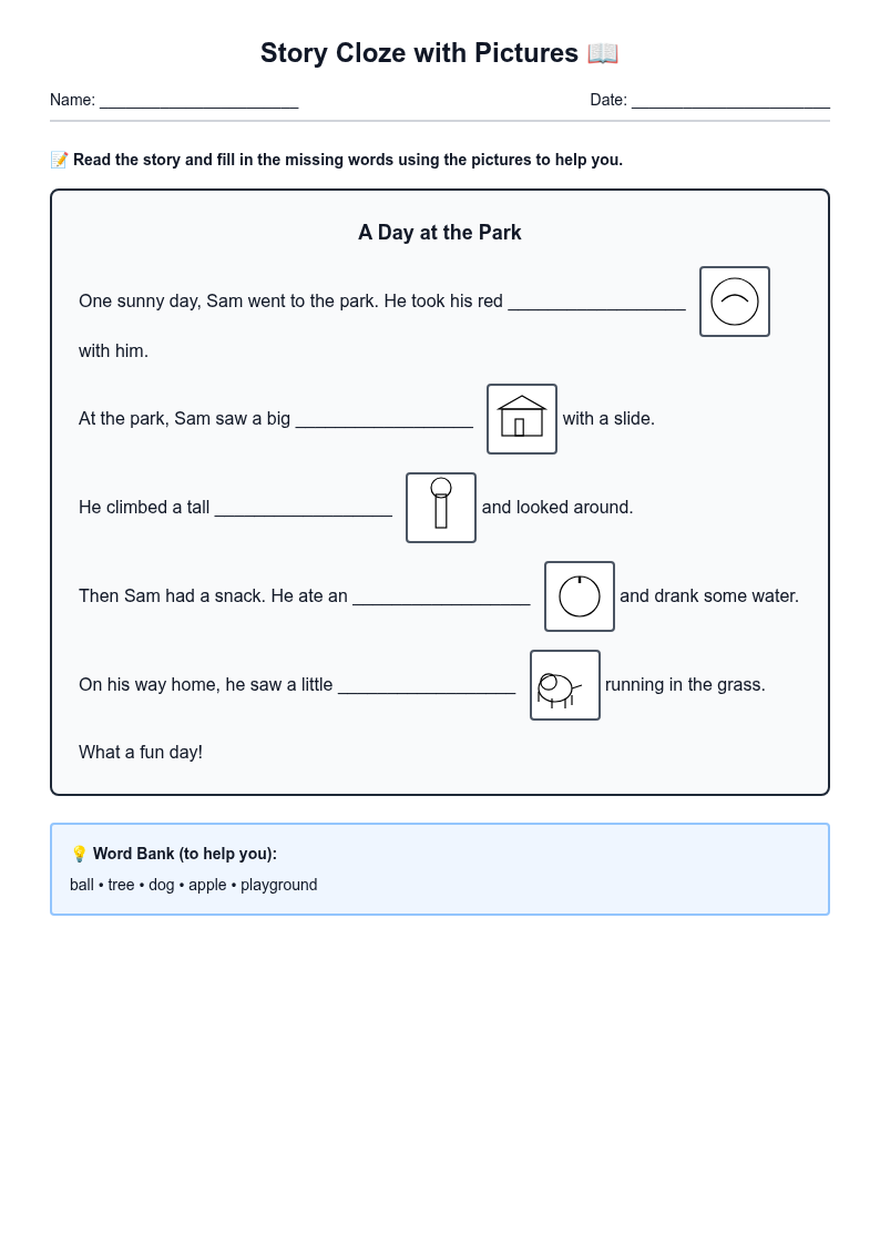 Story Cloze with Pictures