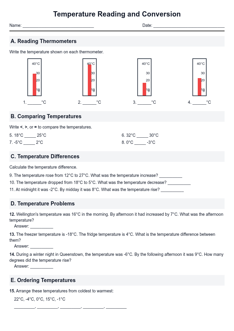 Temperature Reading and Conversion