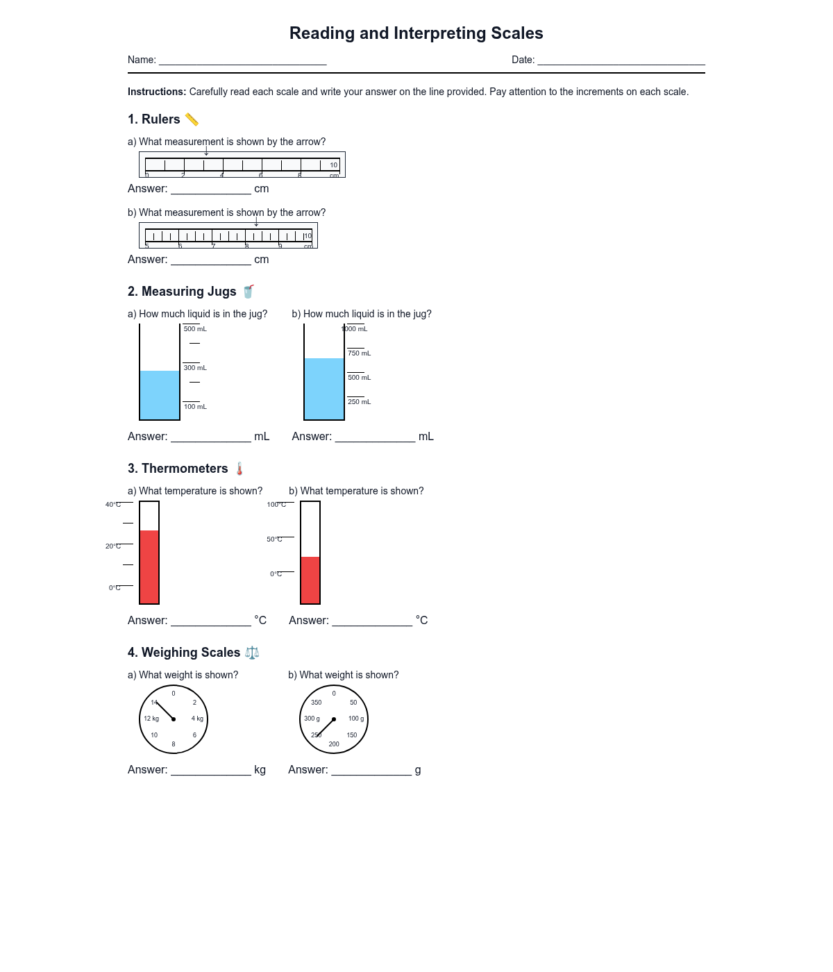 Reading and Interpreting Scales