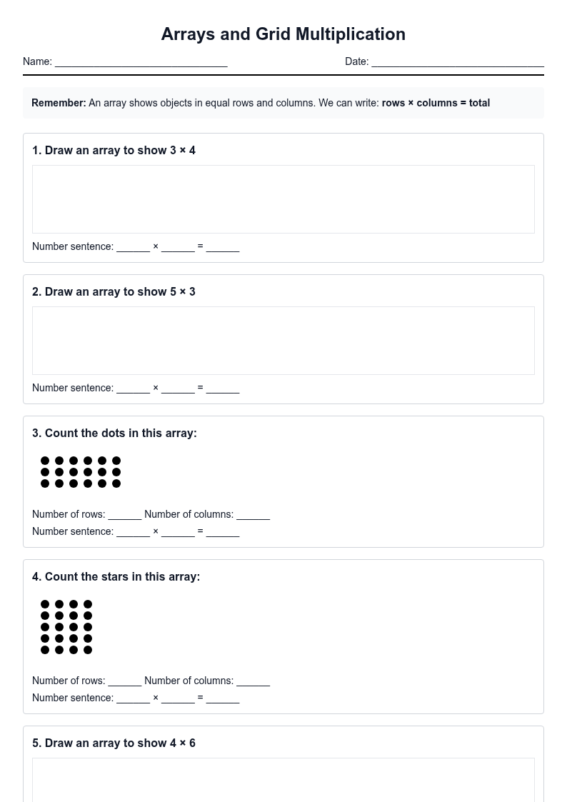 Arrays and Grid Multiplication