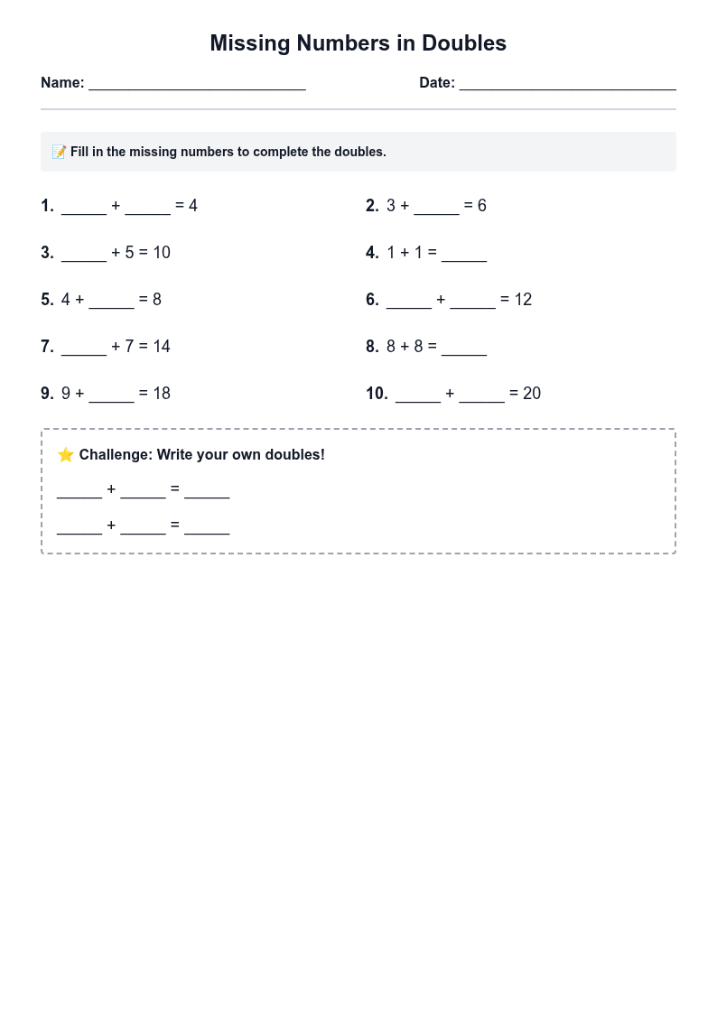 Missing Numbers in Doubles