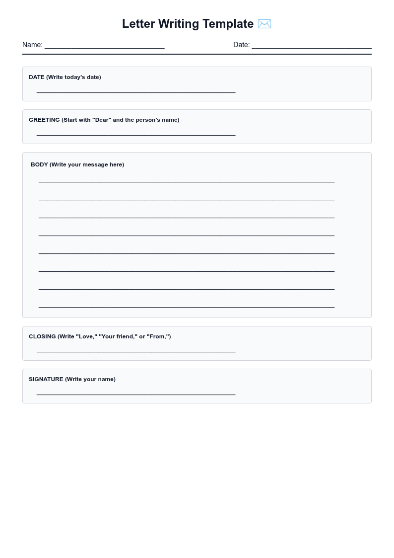 Letter Writing Template