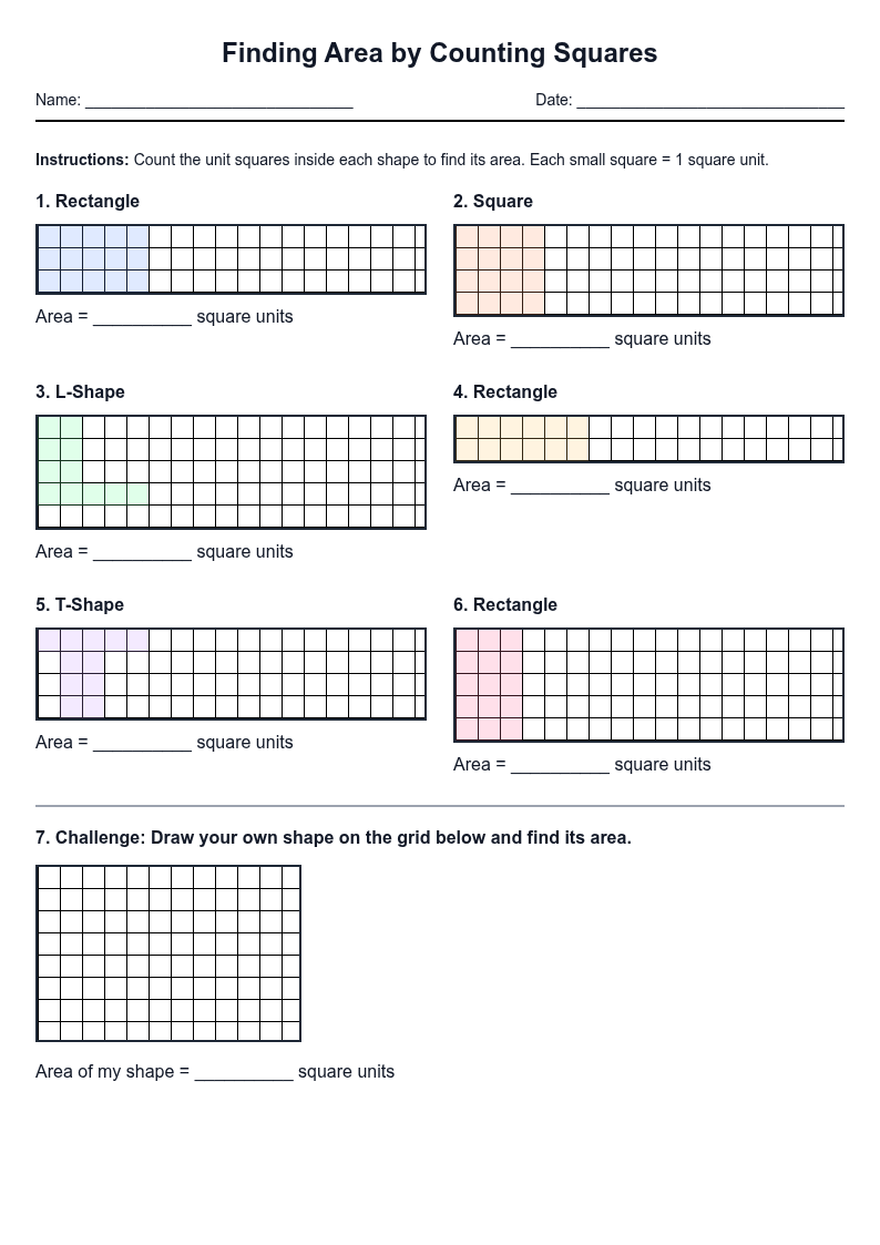 Finding Area by Counting Squares