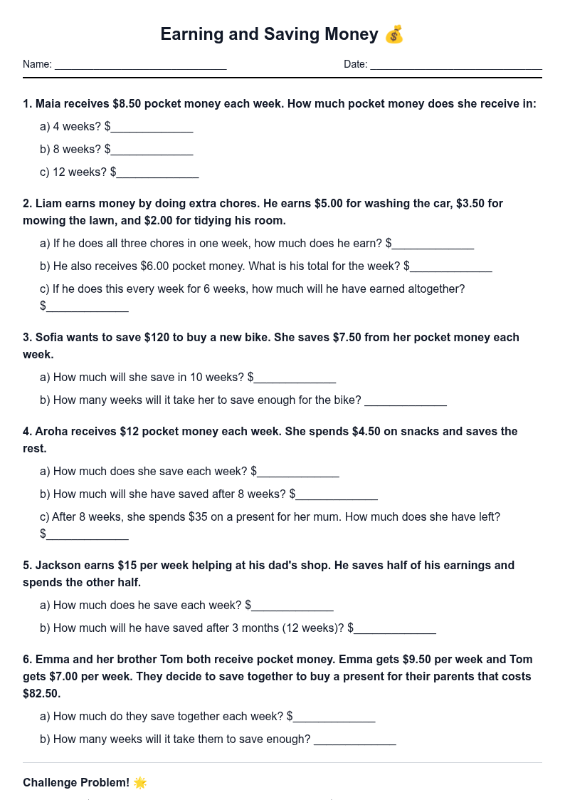 Earning and Saving Money