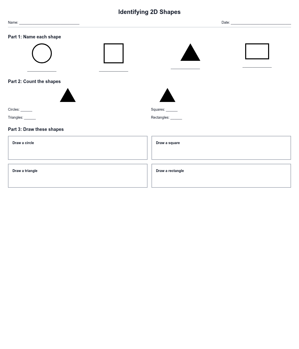 Identifying 2D Shapes