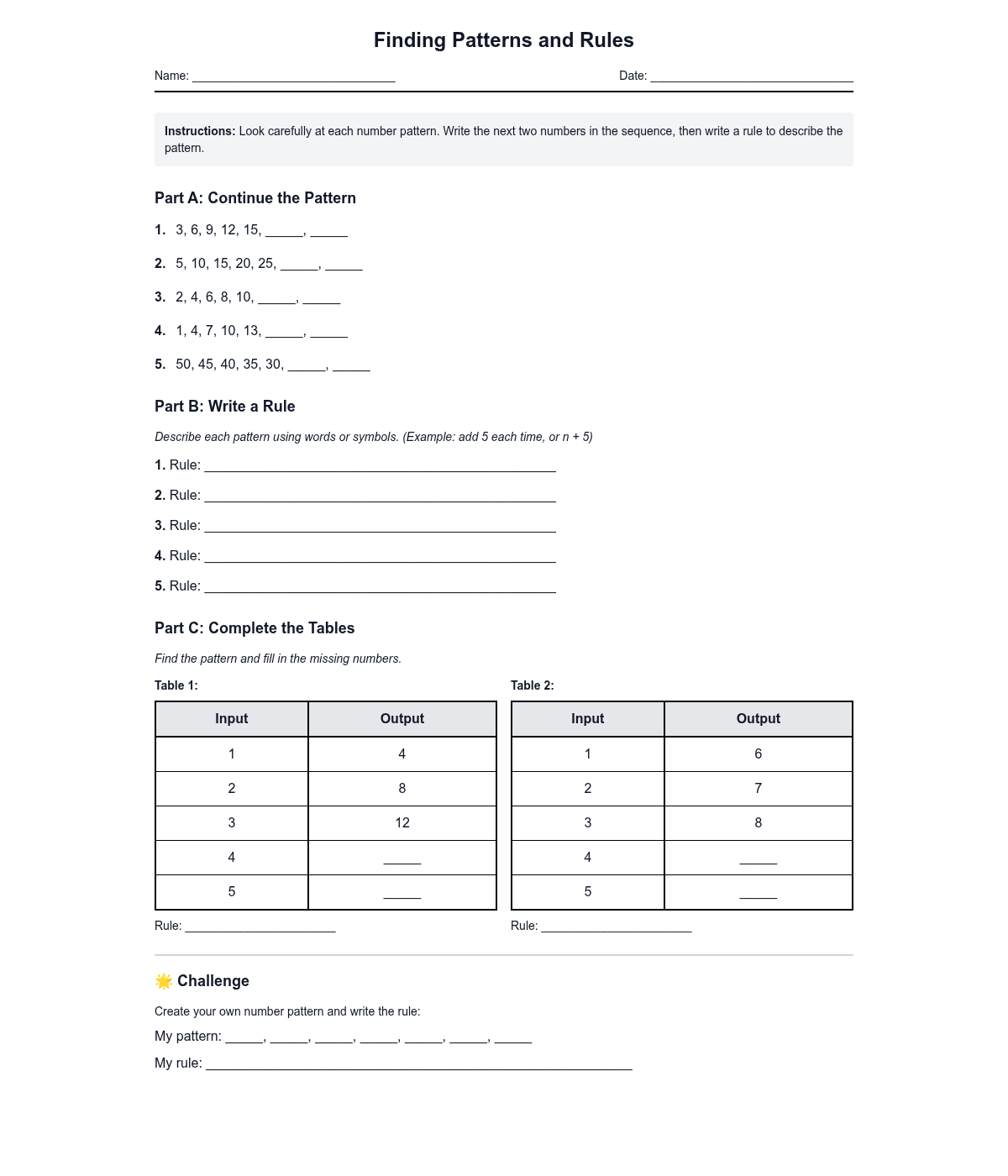 Finding Patterns and Rules