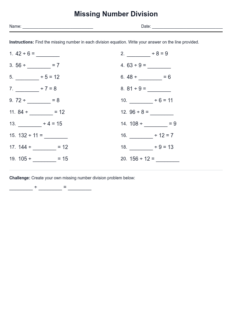 Missing Number Division