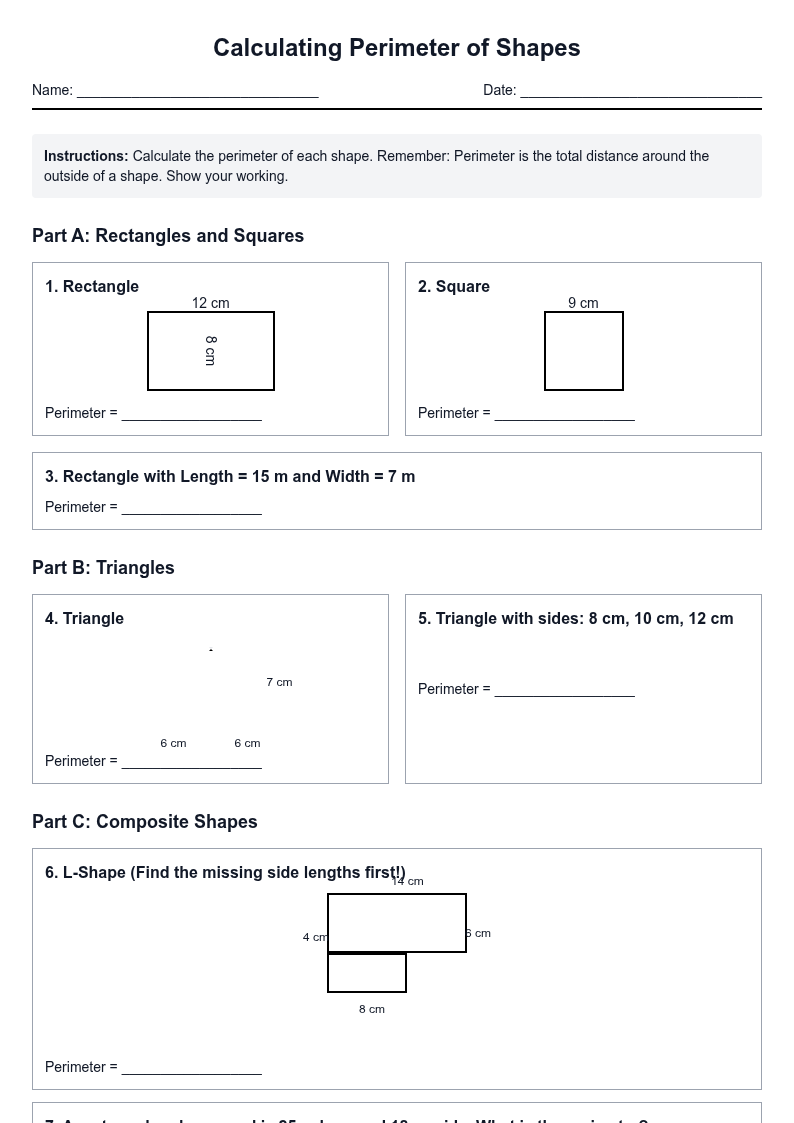 Calculating Perimeter of Shapes