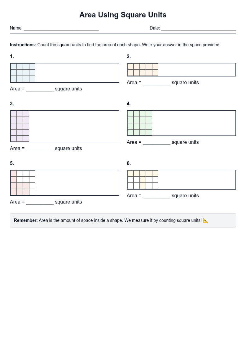 Area Using Square Units