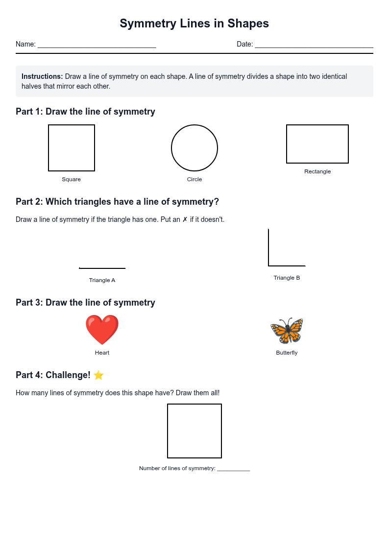 Symmetry Lines in Shapes