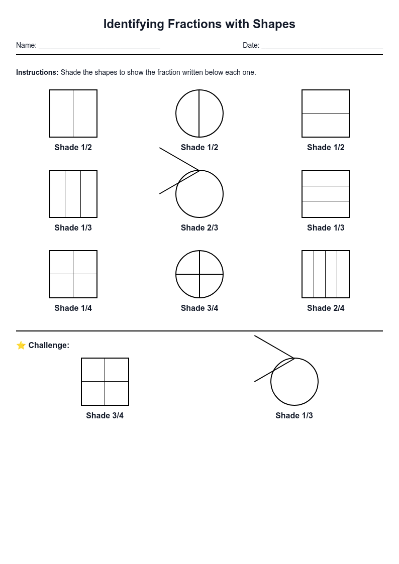 Identifying Fractions with Shapes