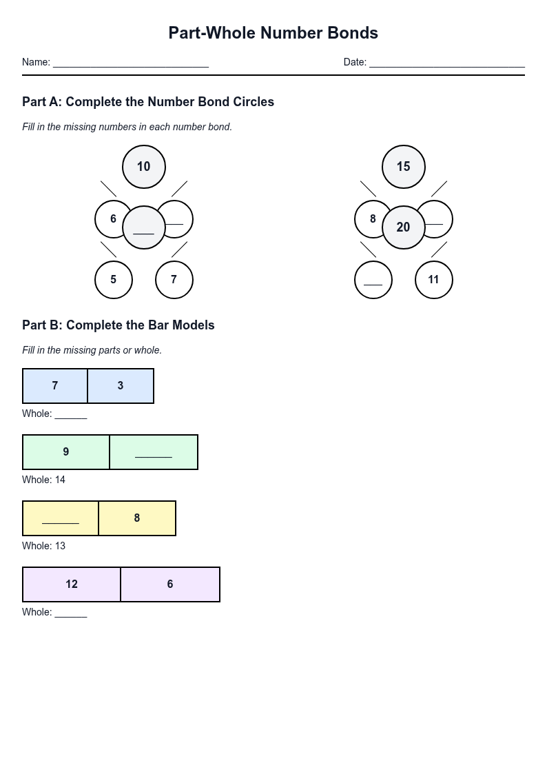 Part-Whole Number Bonds