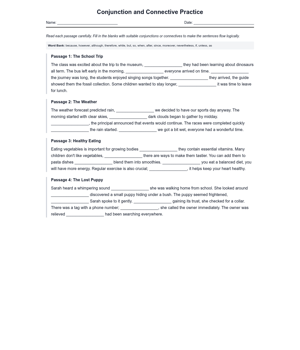 Conjunction and Connective Practice