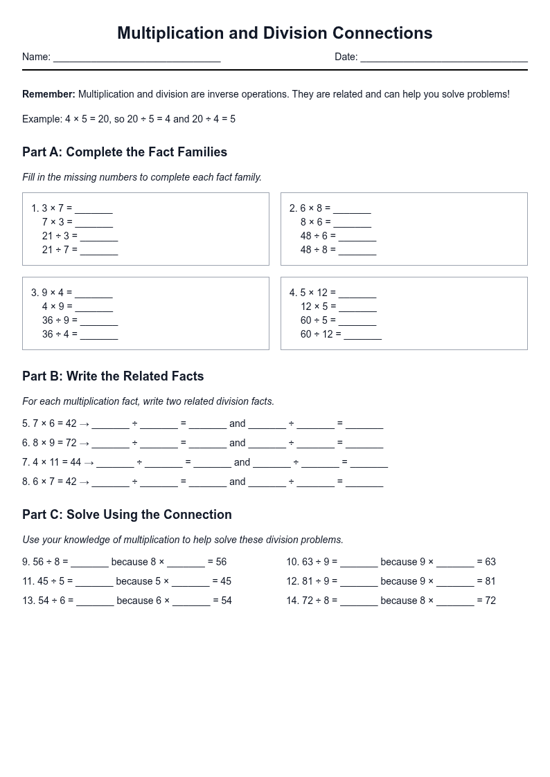 Multiplication and Division Connections