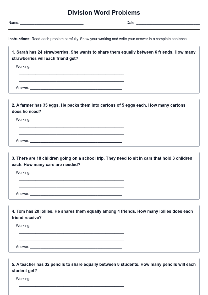 Division Word Problems