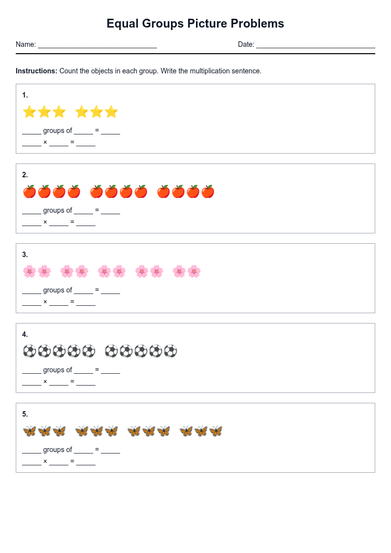Equal Groups Picture Problems