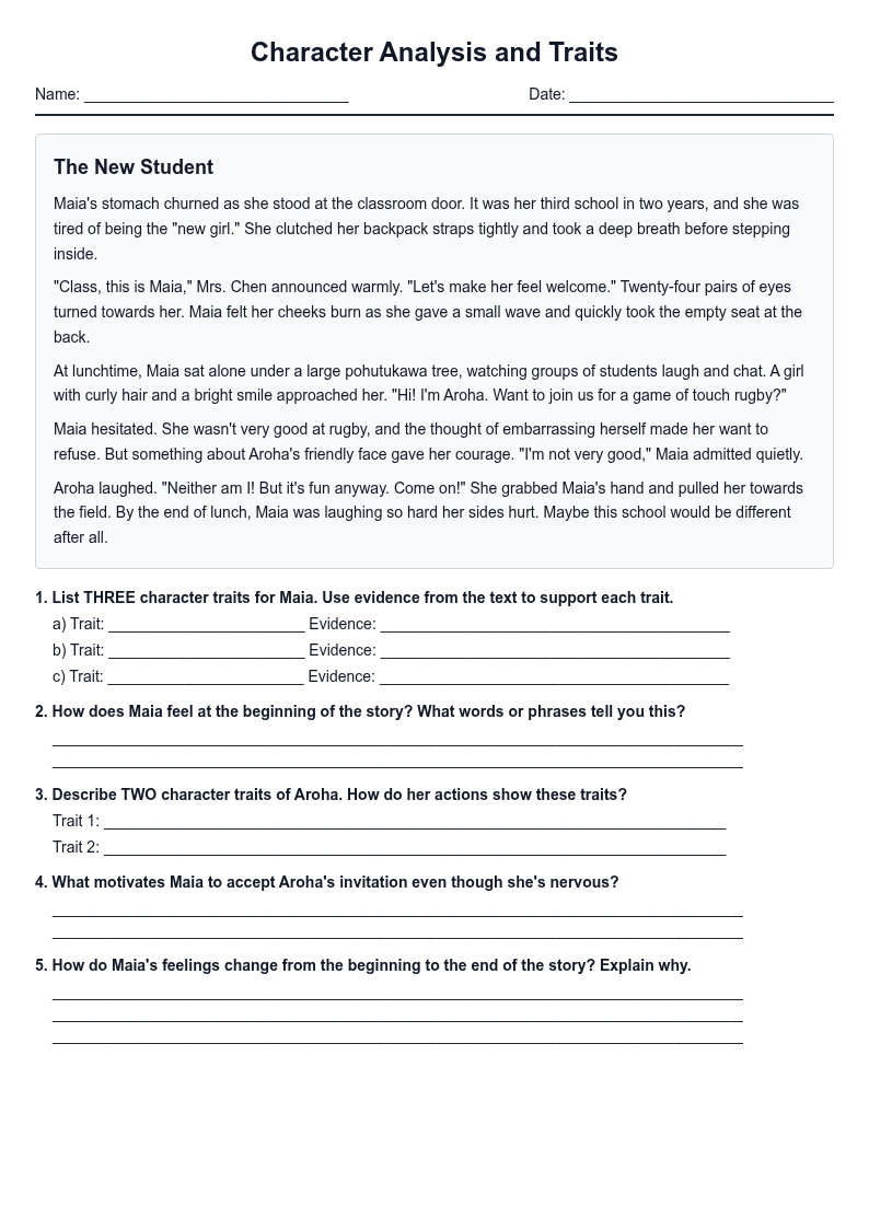 Character Analysis and Traits