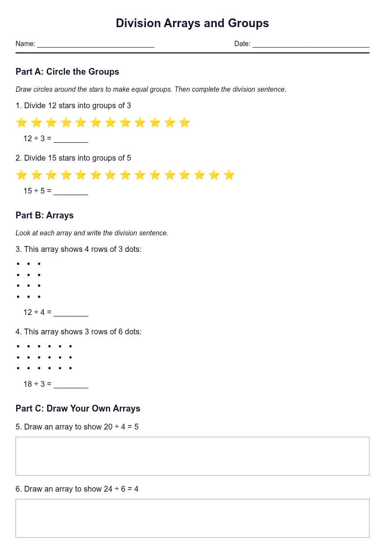 Division Arrays and Groups