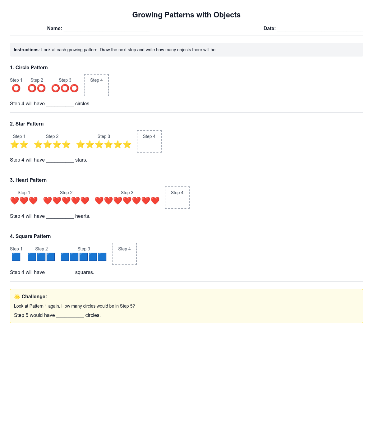 Growing Patterns with Objects