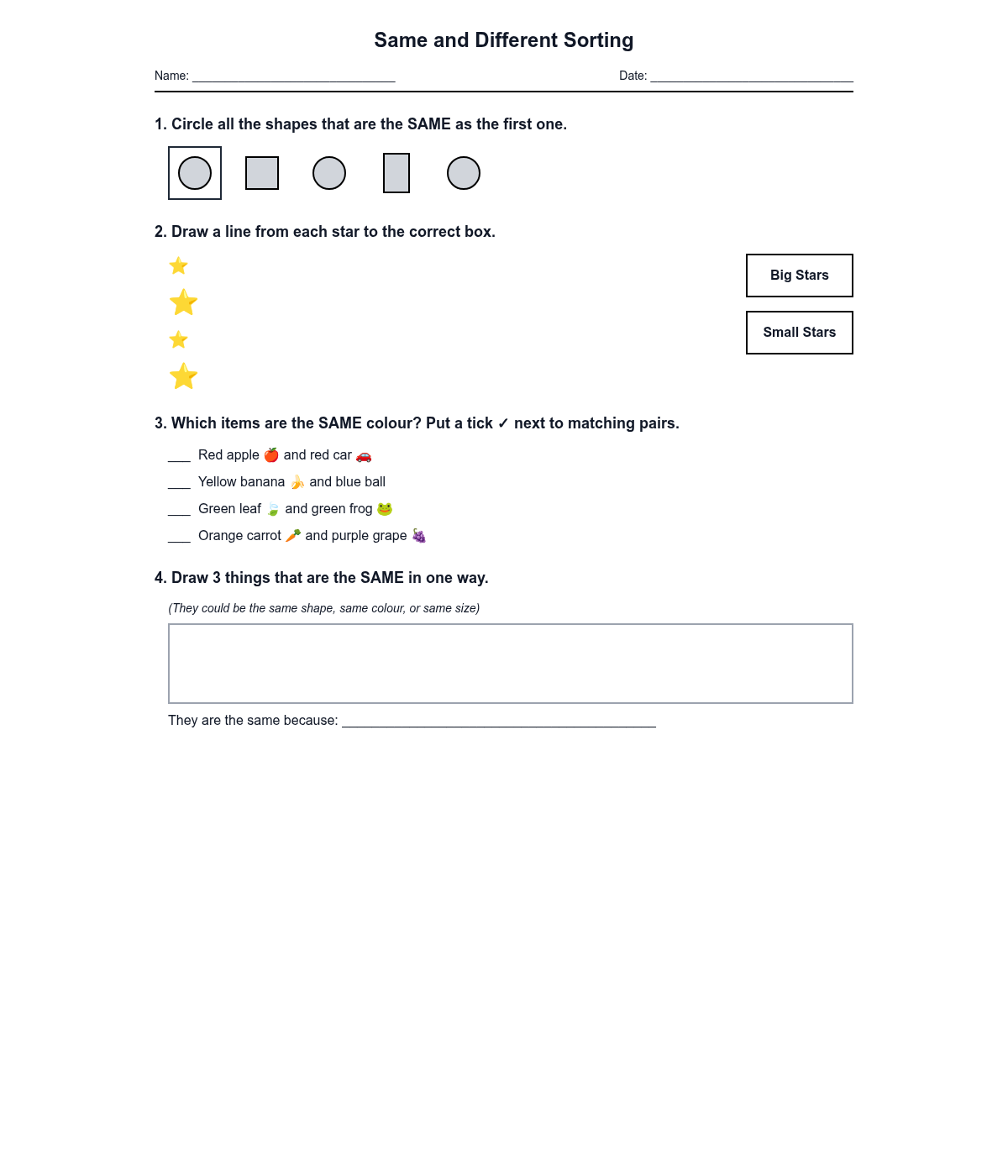 Same and Different Sorting