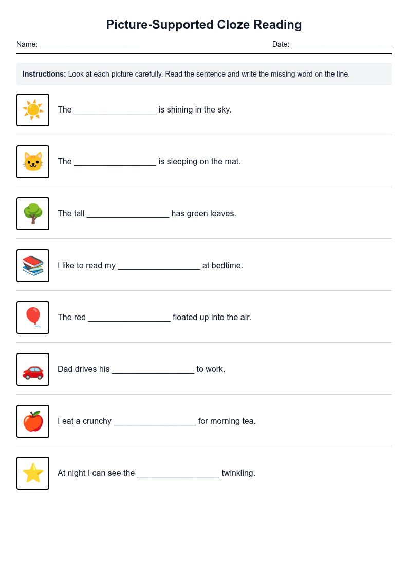 Picture-Supported Cloze Reading