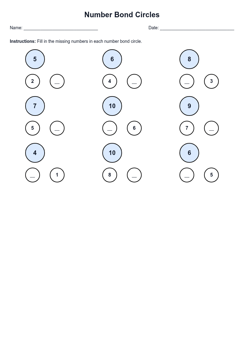 Number Bond Circles