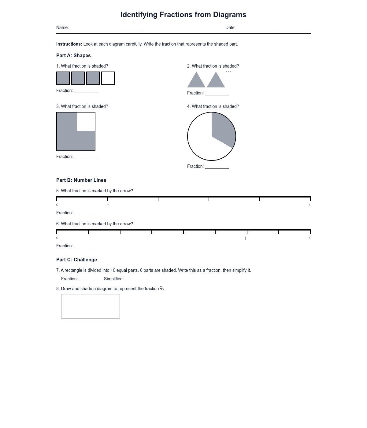 Identifying Fractions from Diagrams