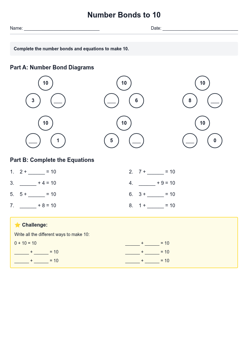 Number Bonds to 10