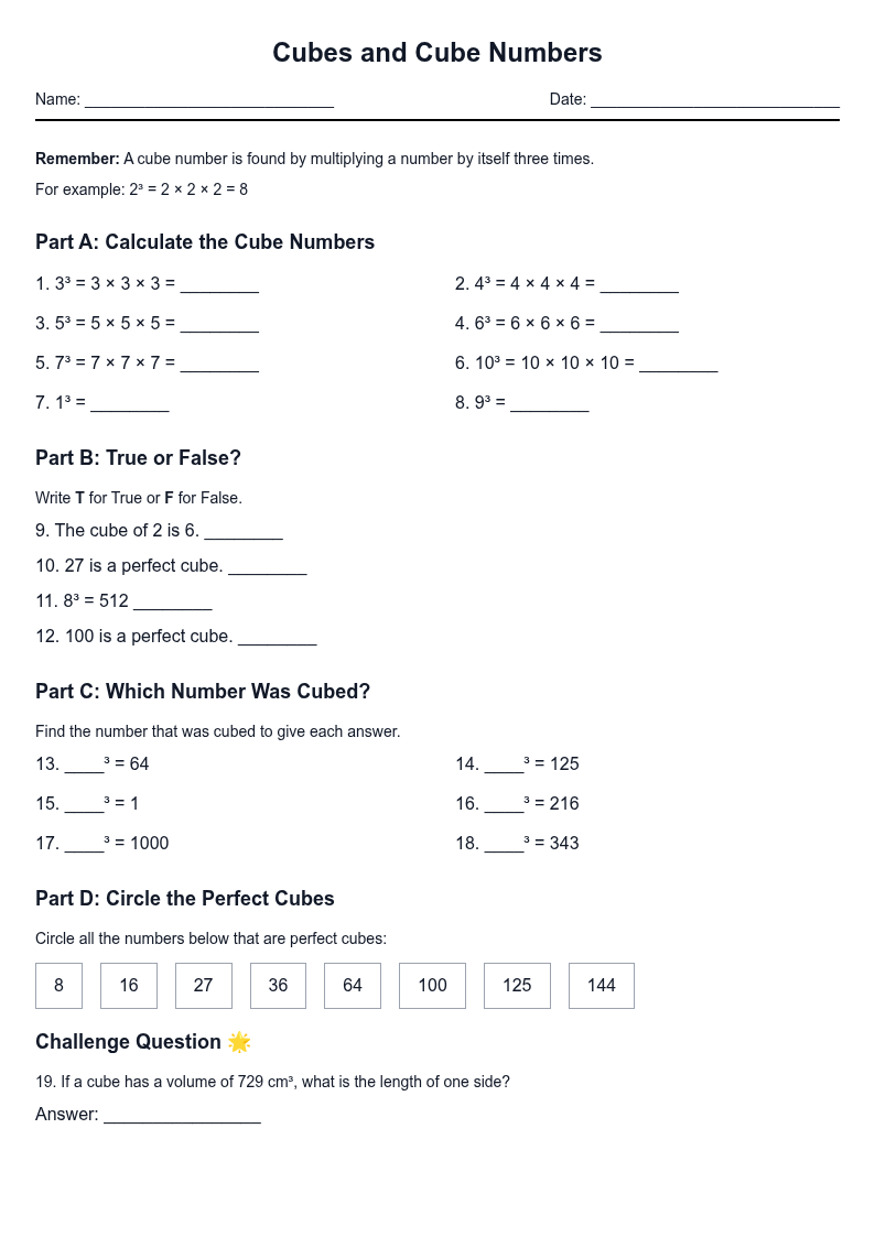 Cubes and Cube Numbers