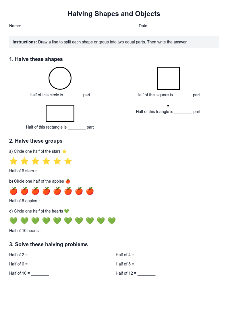 Halving Shapes and Objects
