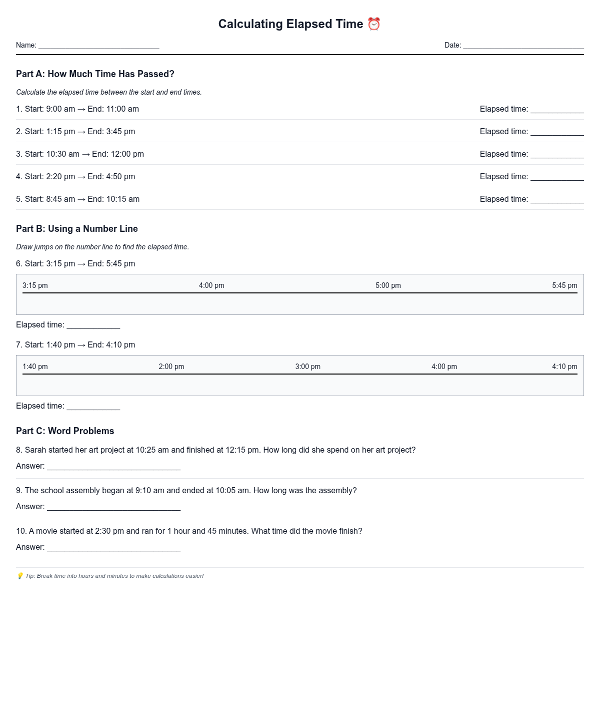 Calculating Elapsed Time