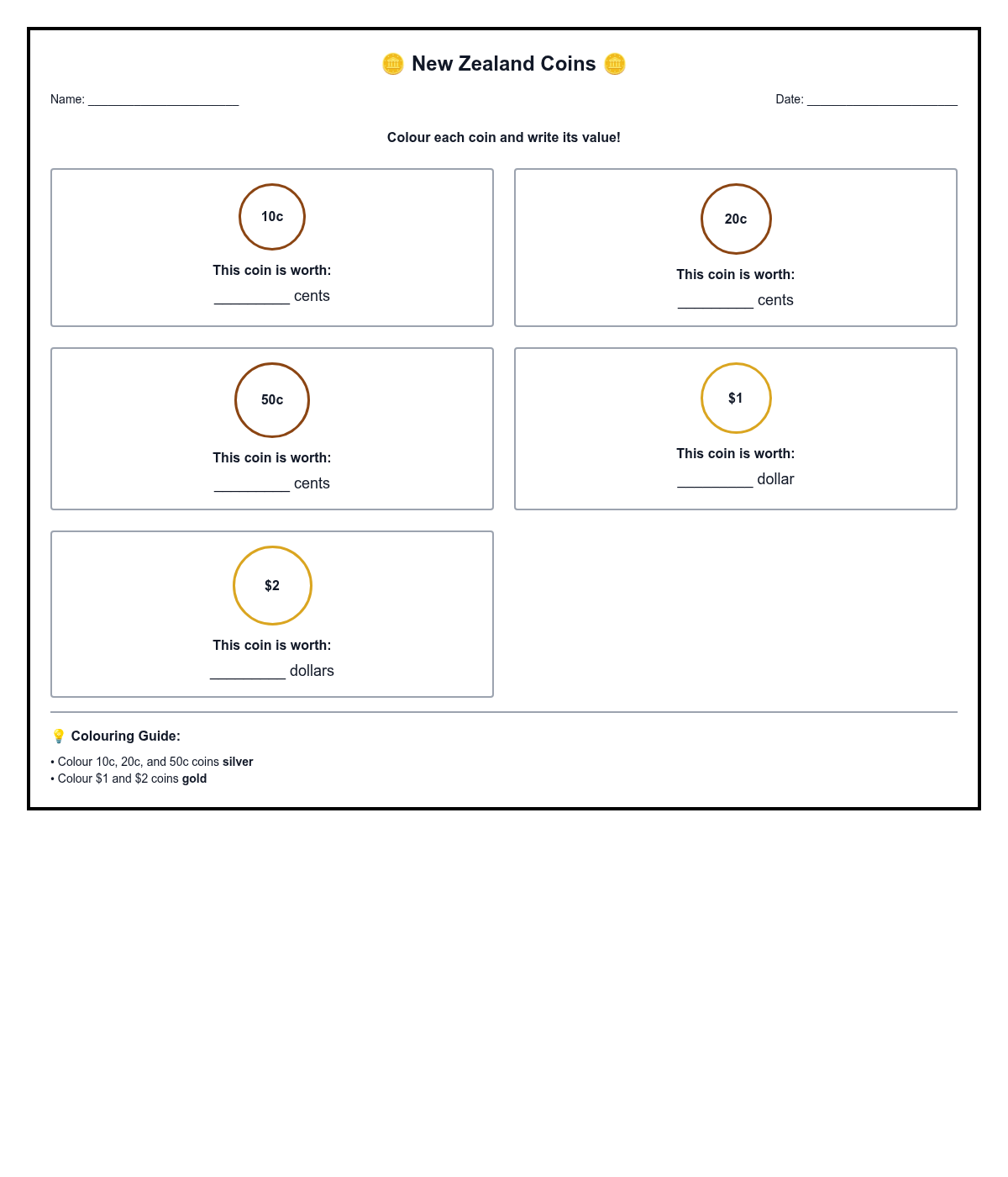 Coin Colouring and Identification