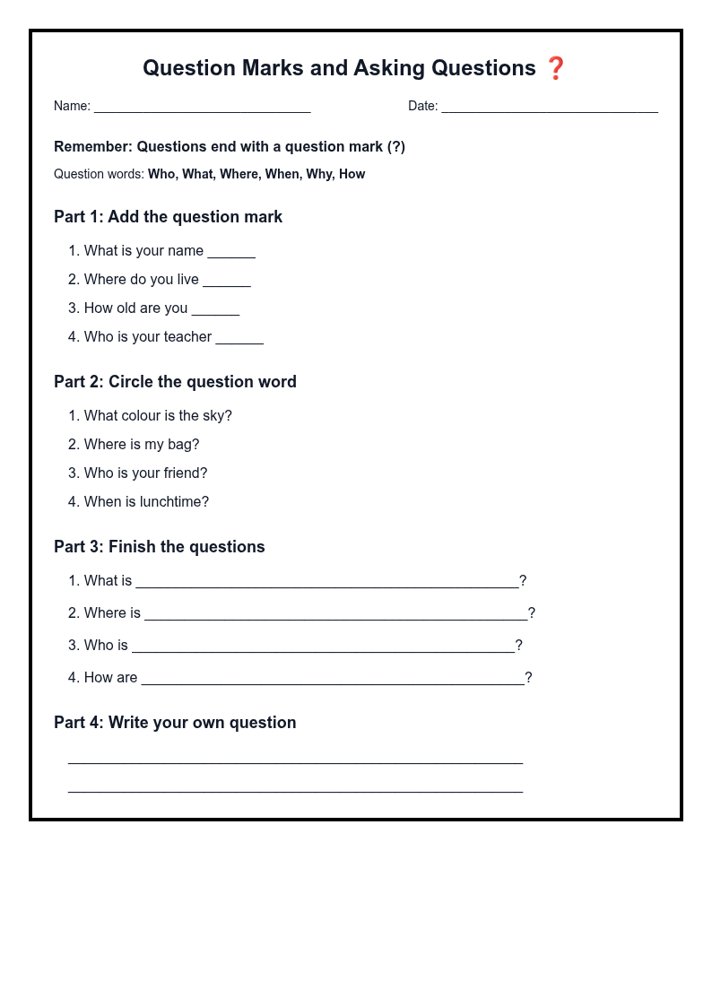 Question Marks and Asking Questions