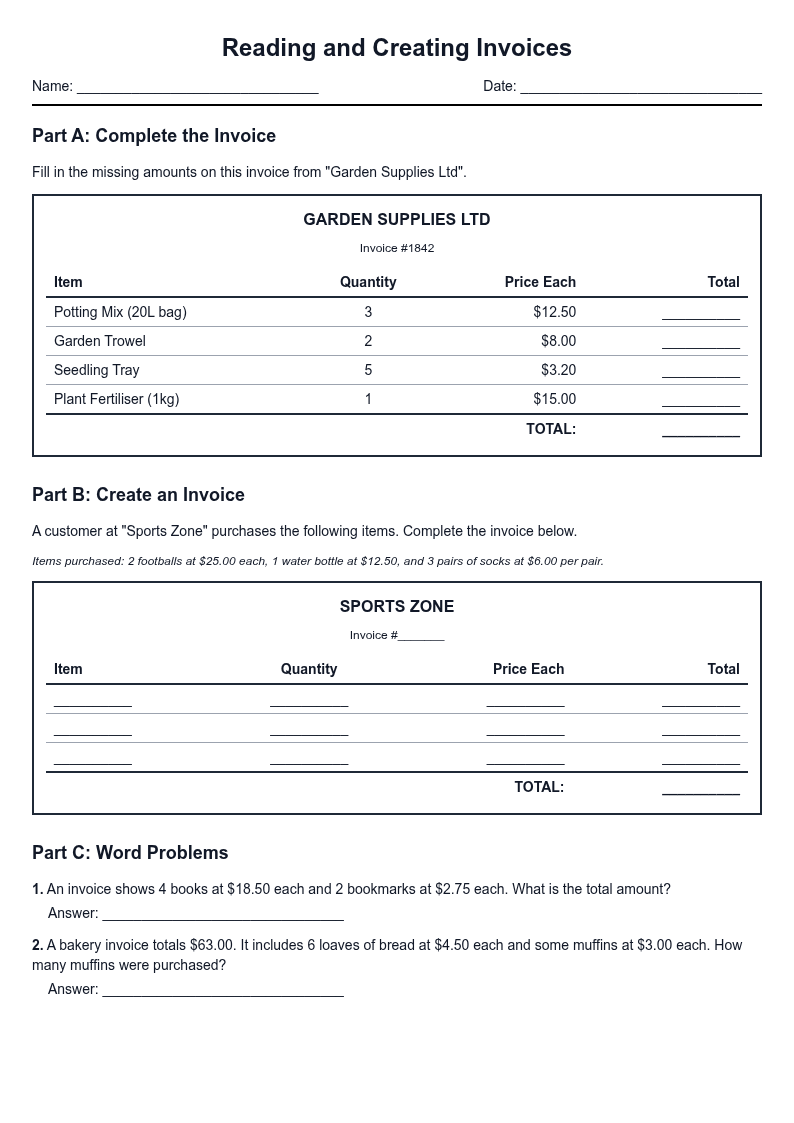 Reading and Creating Invoices