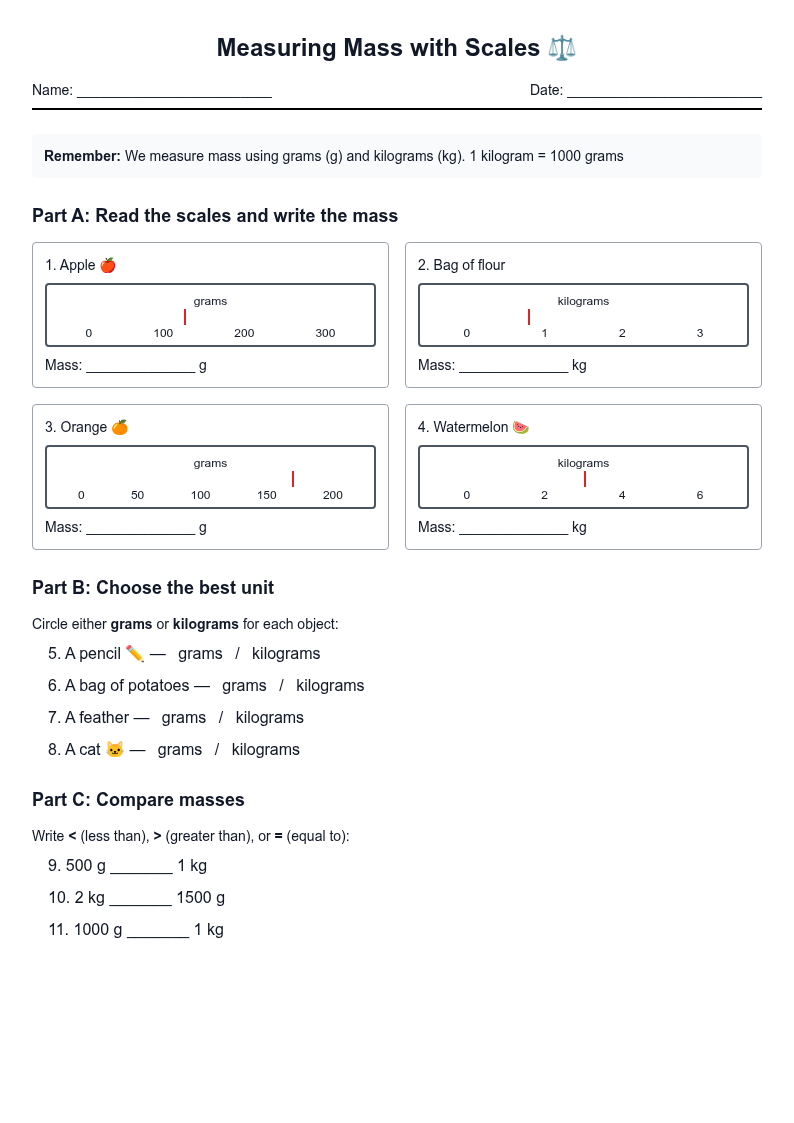 Measuring Mass with Scales