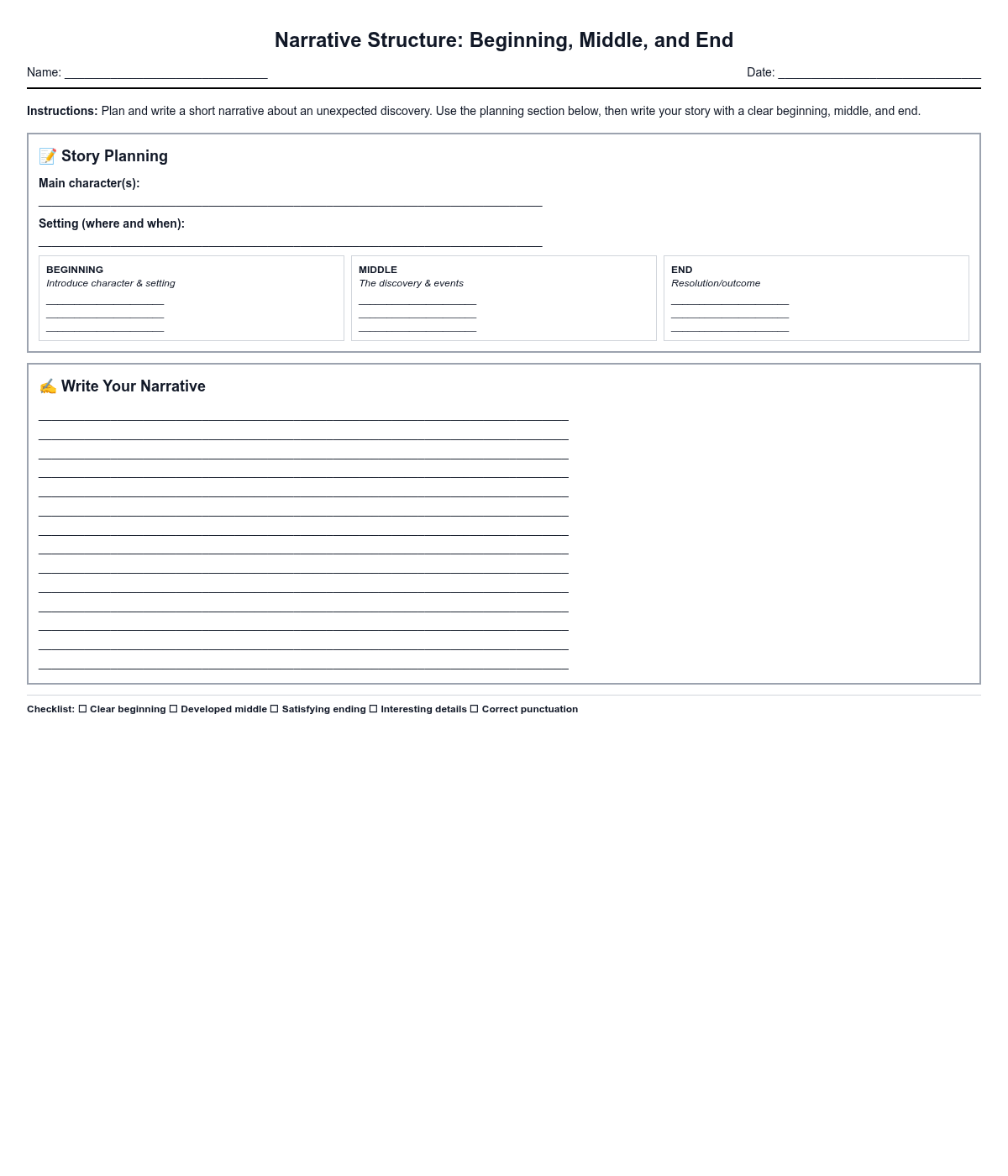 Narrative Structure: Beginning, Middle, and End