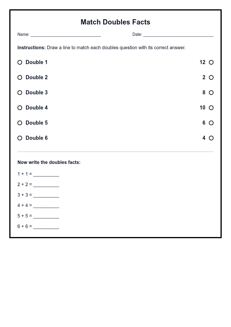 Match Doubles Facts