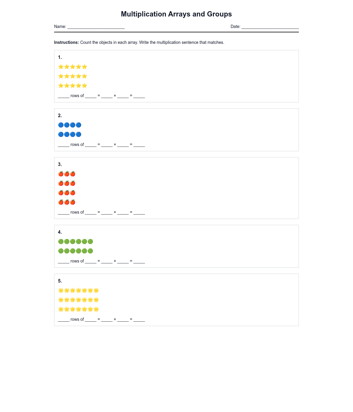 Multiplication Arrays and Groups