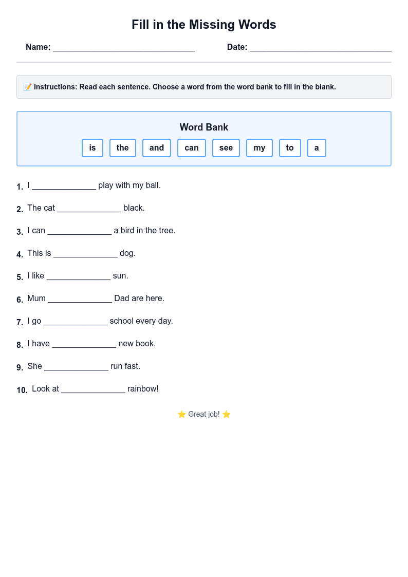 Fill in the Missing Words