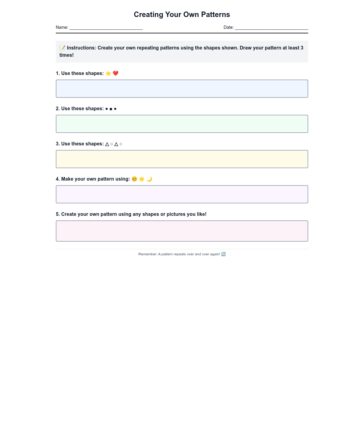 Creating Your Own Patterns