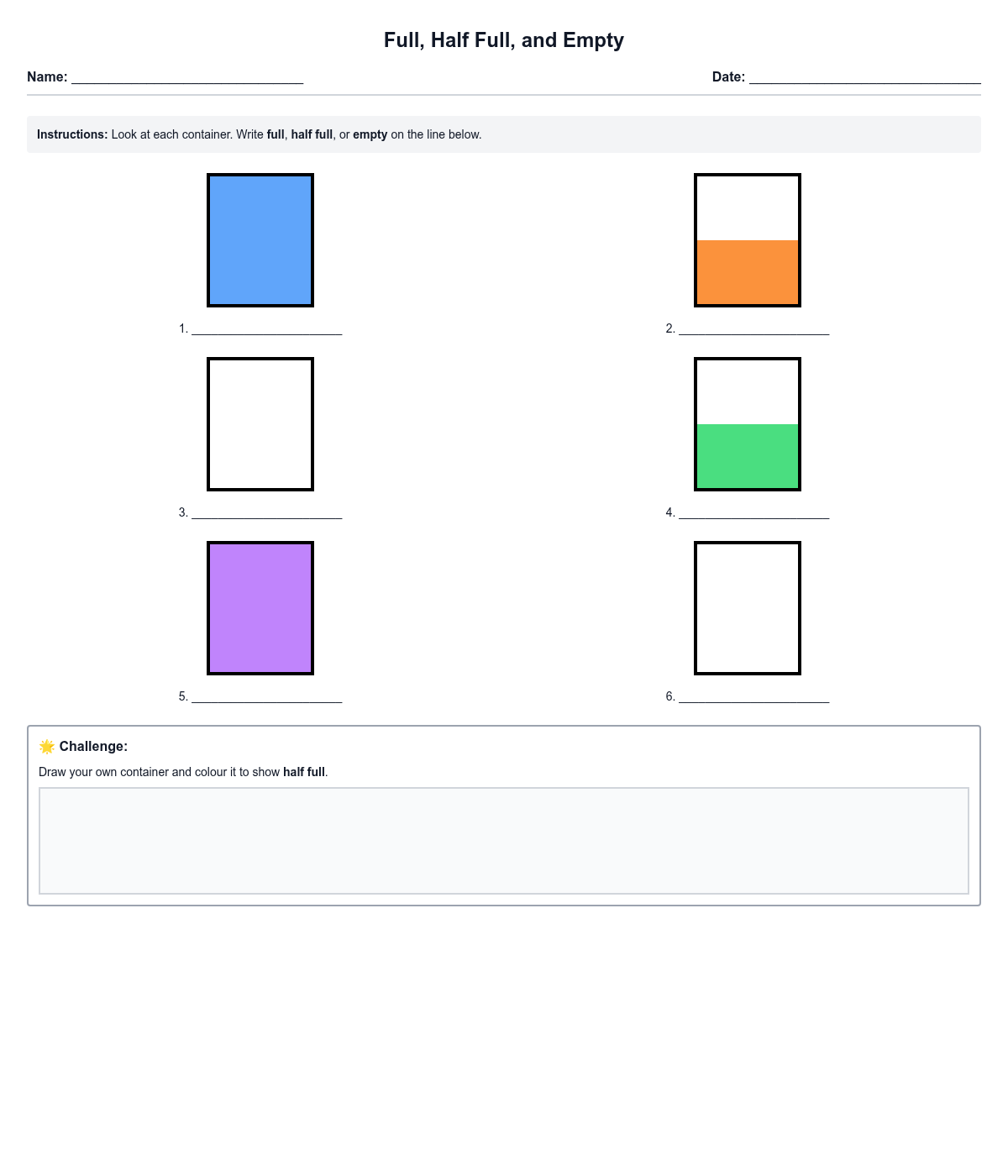 Full, Half Full, and Empty