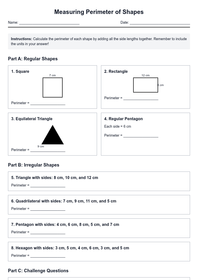 Measuring Perimeter of Shapes