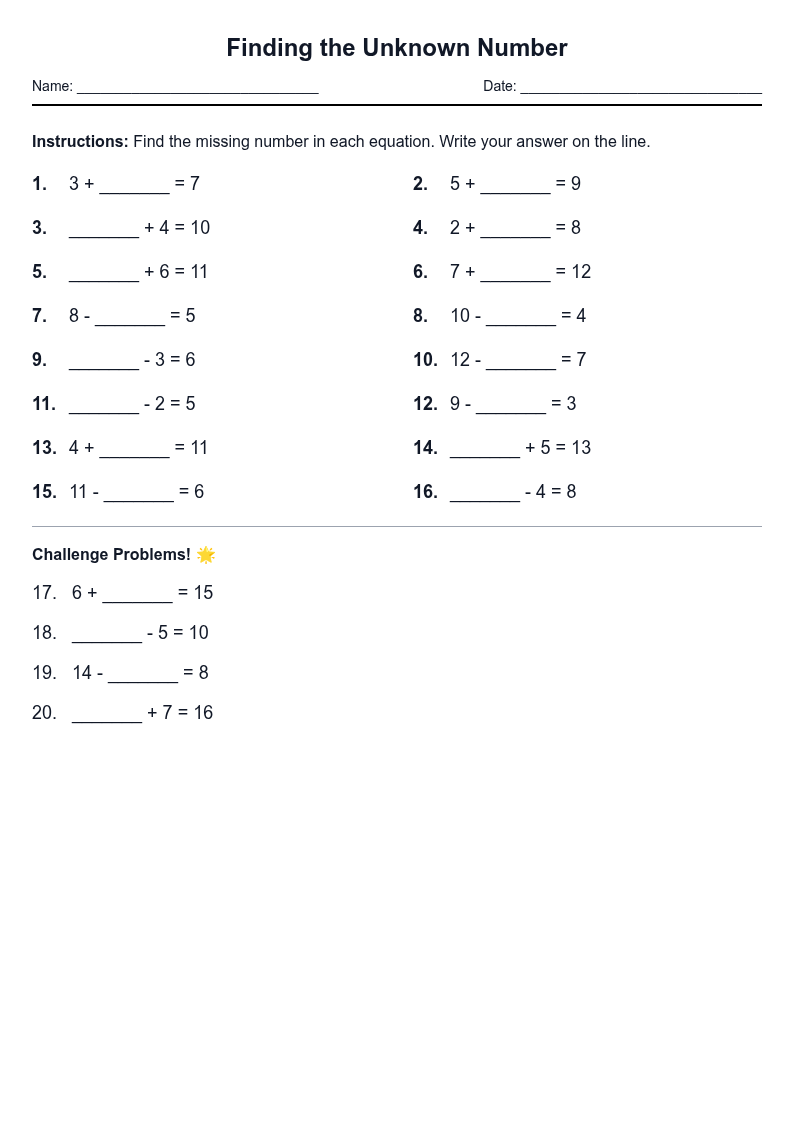 Finding the Unknown Number