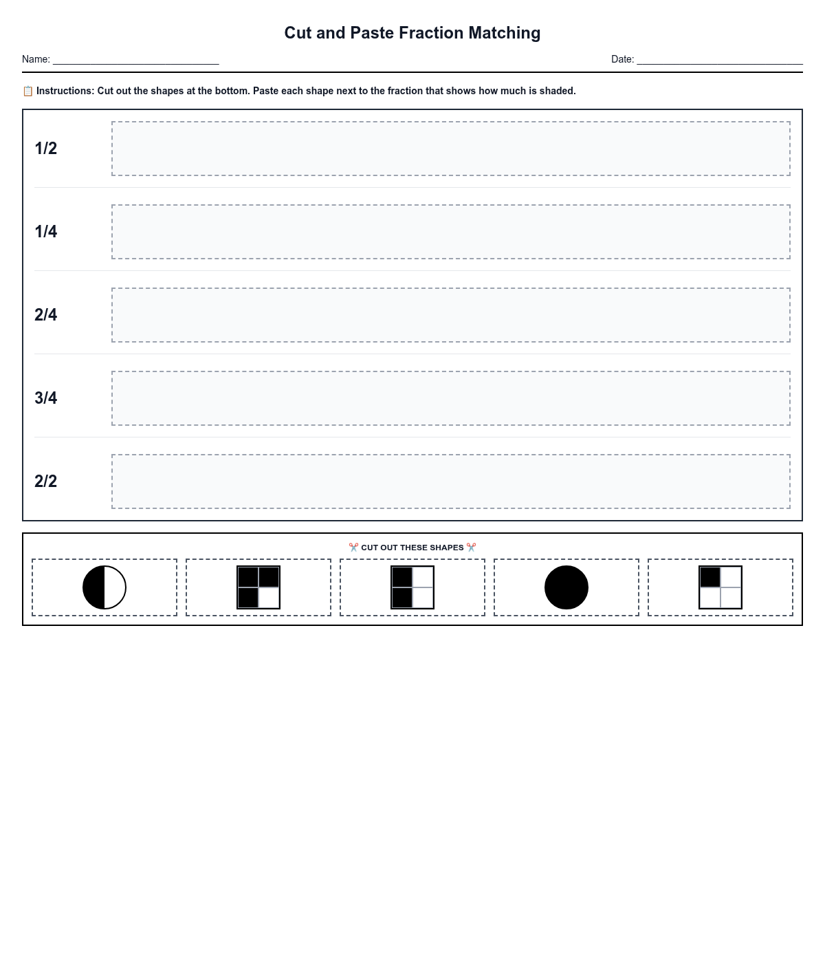 Cut and Paste Fraction Matching