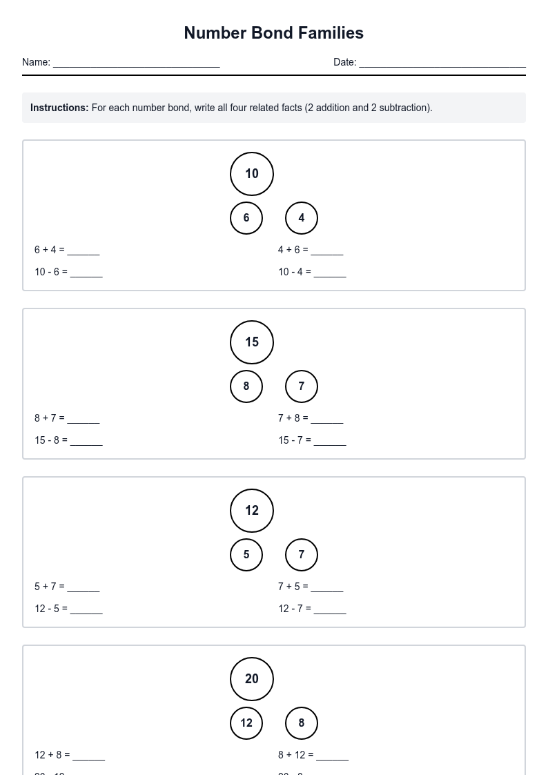 Number Bond Families