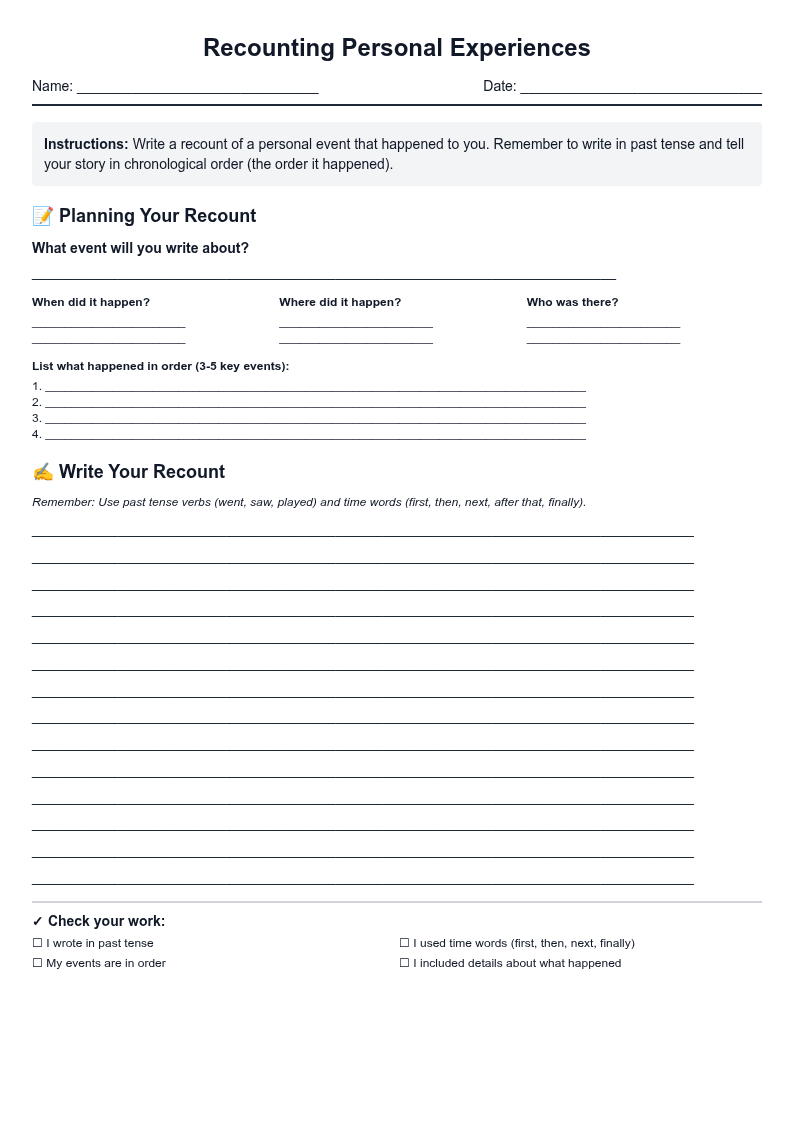 Recounting Personal Experiences